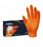 Manusi Zarys Gripzzly, Nitril, groase si rezistente, textura diamant, Orange, marimea L, 50 buc/set