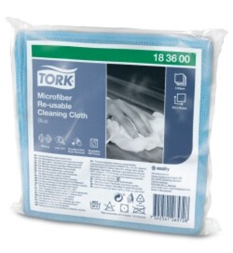 Lavete microfibra, Tork, 30x30cm, 6buc/set, albastre