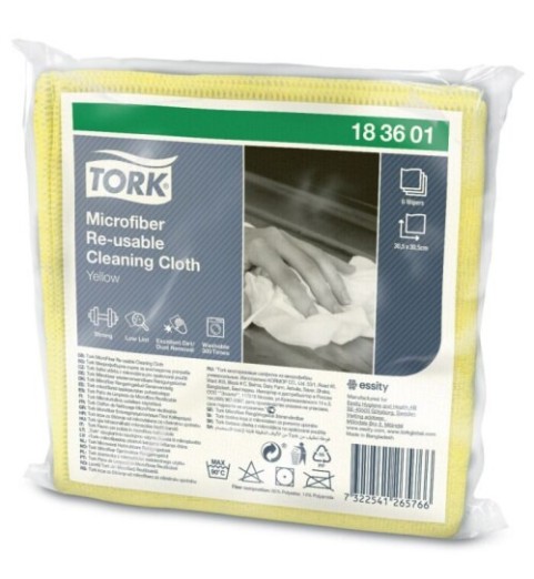 Lavete microfibra, Tork, 30x30cm, 6buc/set, galbene