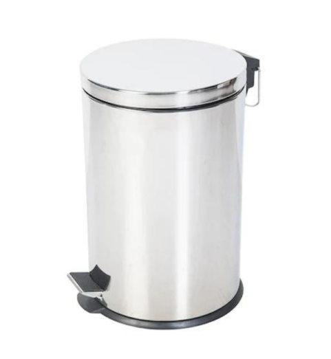 Cos gunoi 20l, rotund cu pedala, Inox